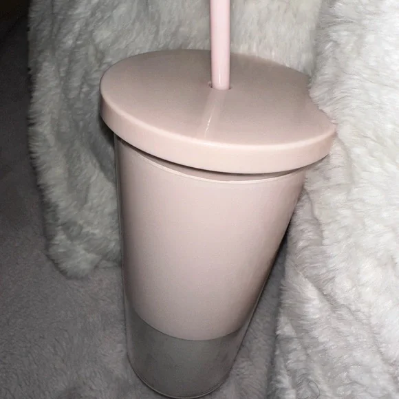 Kate Spade “Ladies First” Pink Tumbler Water Bottle With Straw and a Lid! - Picture 3 of 7